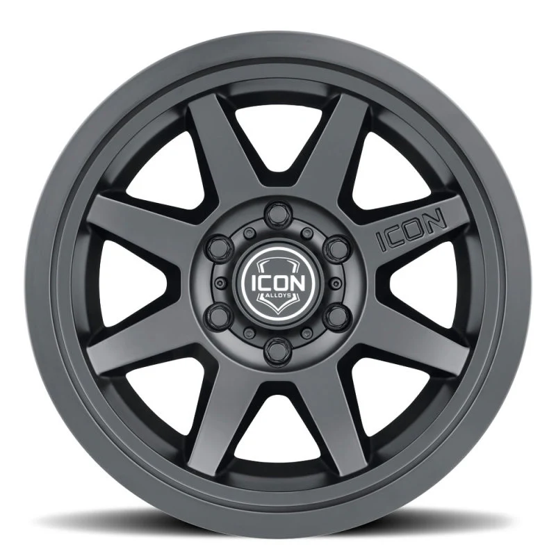 ICON Rebound 17x8.5 6x5.5 0mm Offset 4.75in BS 106.1mm Bore Satin Black Wheel - Image 2