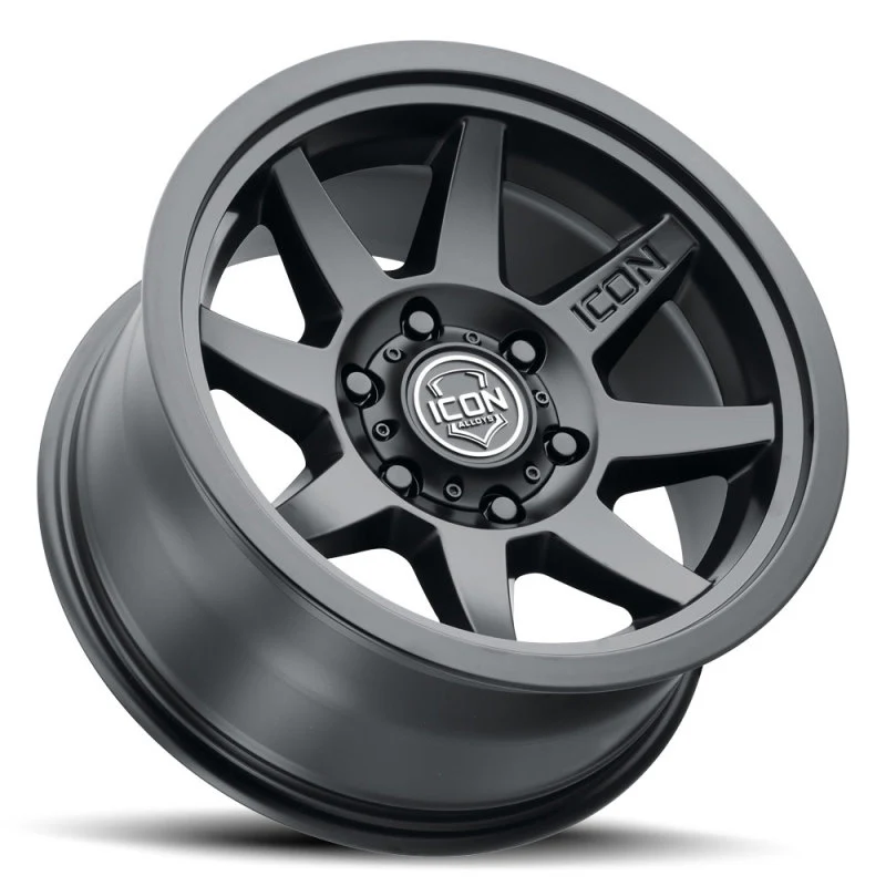 ICON Rebound 17x8.5 6x5.5 0mm Offset 4.75in BS 106.1mm Bore Satin Black Wheel - Image 3