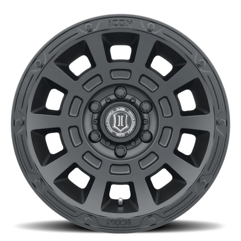 ICON Thrust 17x8.5 6x5.5 0mm Offset 4.75in BS Satin Black Wheel - Image 2