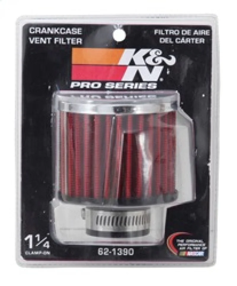 K&N 1.25in Flange ID x 3in OD x 2.5in H Rubber Base Crankcase Vent Filter - Image 12