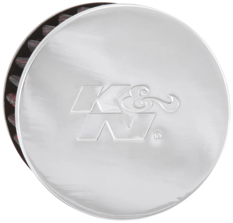 K&N 1.75in Flange ID x 3in OD x 2.5in H Chrome Finish Rubber Base Crankcase Vent Filter - Image 4