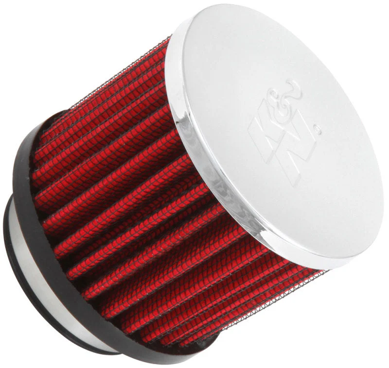 K&N 1.75in Flange ID x 3in OD x 2.5in H Chrome Finish Rubber Base Crankcase Vent Filter - Image 5