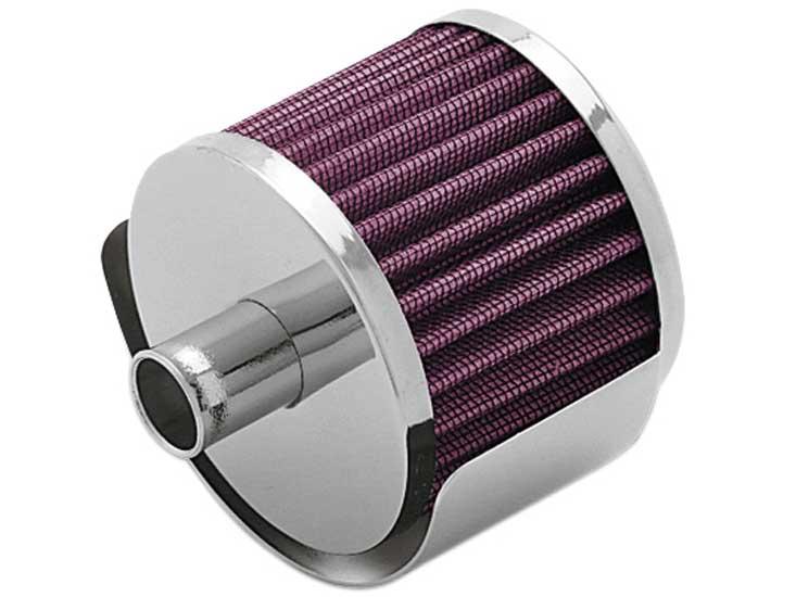 K&N 1.75in Flange ID x 3in OD x 2.5in H Chrome Finish Rubber Base Crankcase Vent Filter - Image 7
