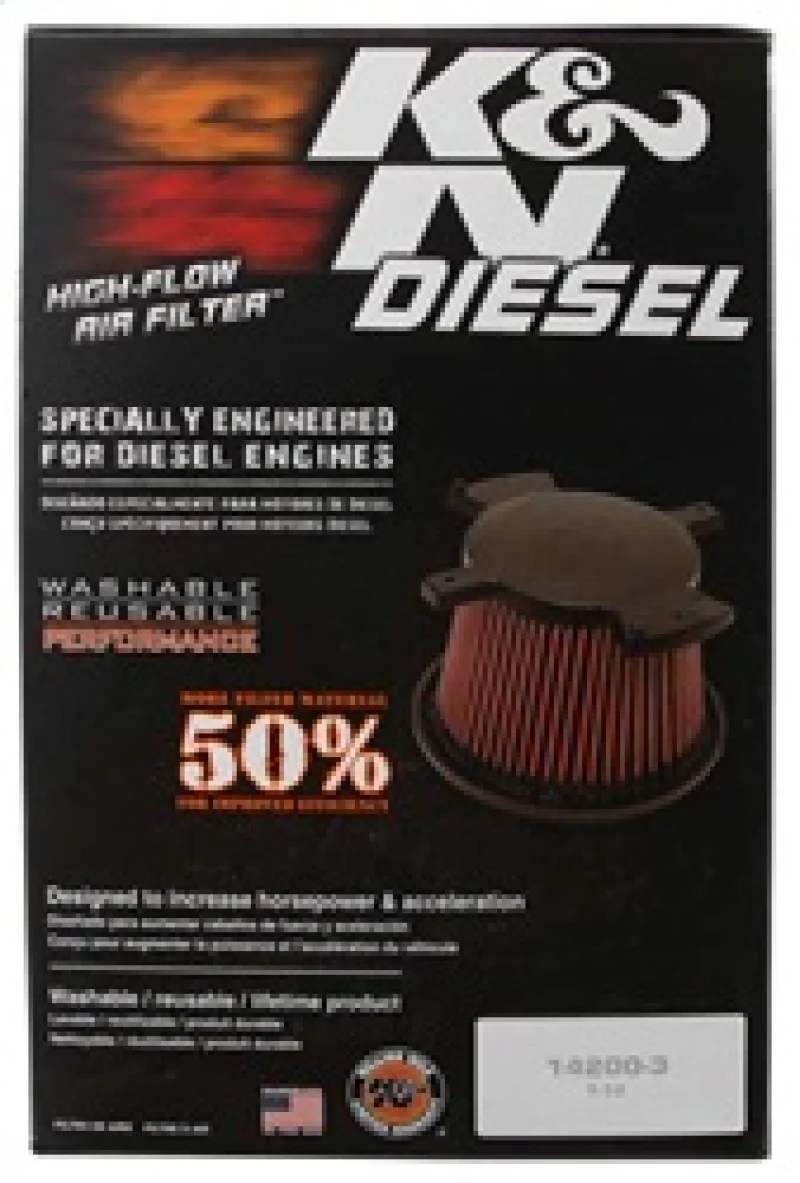 K&N 10-11 Dodge Ram 2500/3500/4500/5500 6.7L L6 Diesel Replacement Air Filter - Image 9