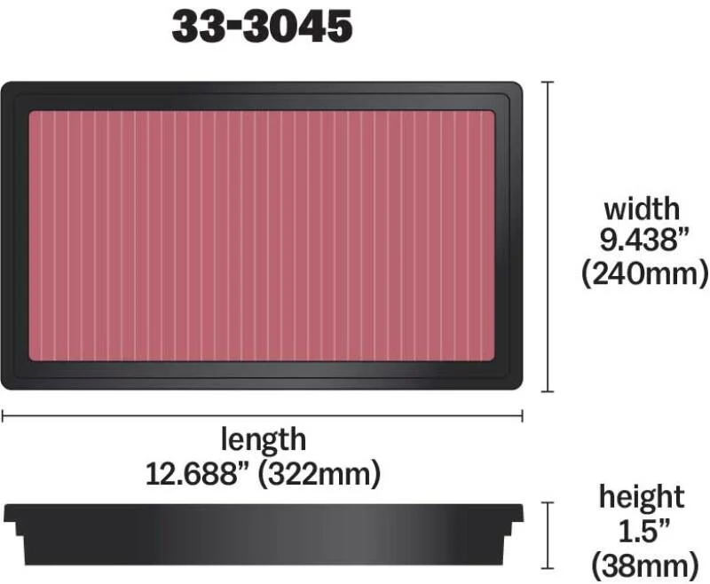 K&N 2016 TOYOTA HILUX REVO 2.8L L4 DSL Drop In Air Filter - Image 11