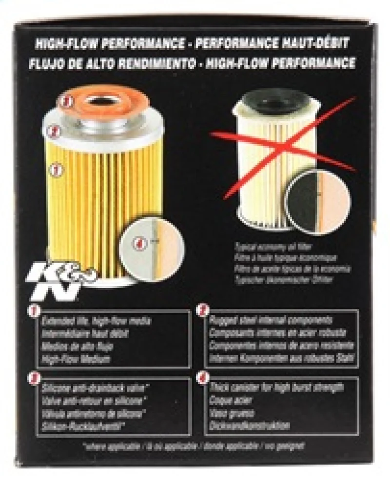 K&N 3.74inch / 2.98 OD Performance Gold Oil Filter - Image 17