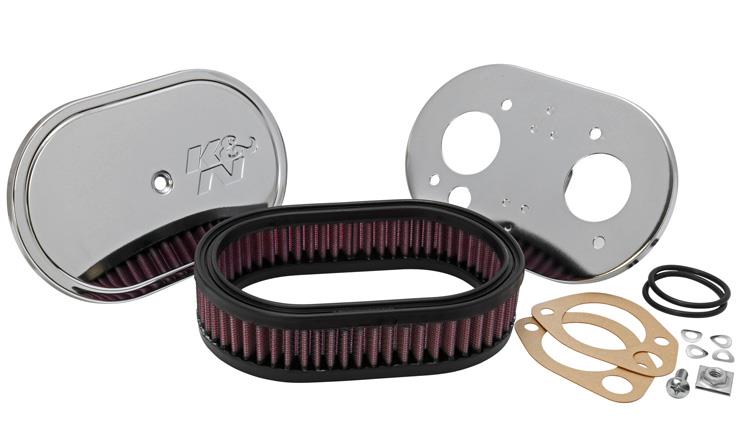 K&N Custom Racing Assembly Oval Red - 1.75in Filer Height - Image 2