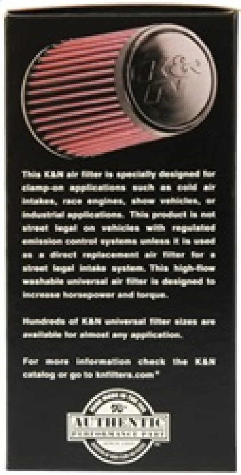 K&N Filter Universal Rubber Filter 3 1/2 inch Flange 4 5/8 inch Base 3 1/2 inch Top 7 inch Height - Image 21