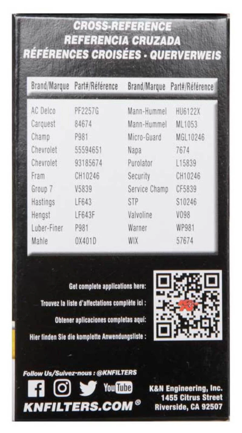 K&N Performance Oil Filter for 09-19 GM 1.4L / 1.6L / 1.8L w/ Hengst Filter Housing - Image 12