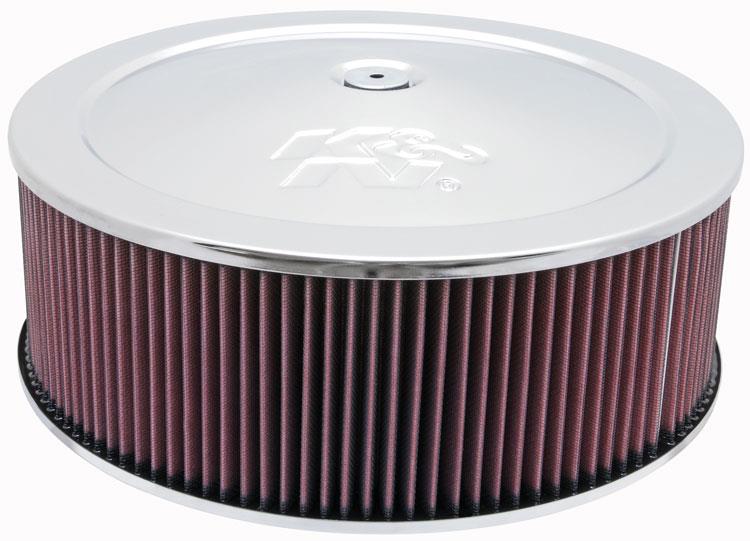K&N Round Air Filter Assembly 5.25in ID / 5in Height / 5.125in Neck Flange / 1 1/4in Drop Base - Image 2