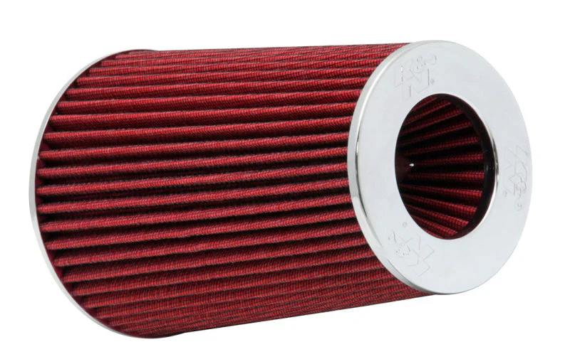 K&N Universal Air Filter Chrome Round Tapered Red - 4in Flange ID x 1.125in Flange Length x 9.5in H - Image 6