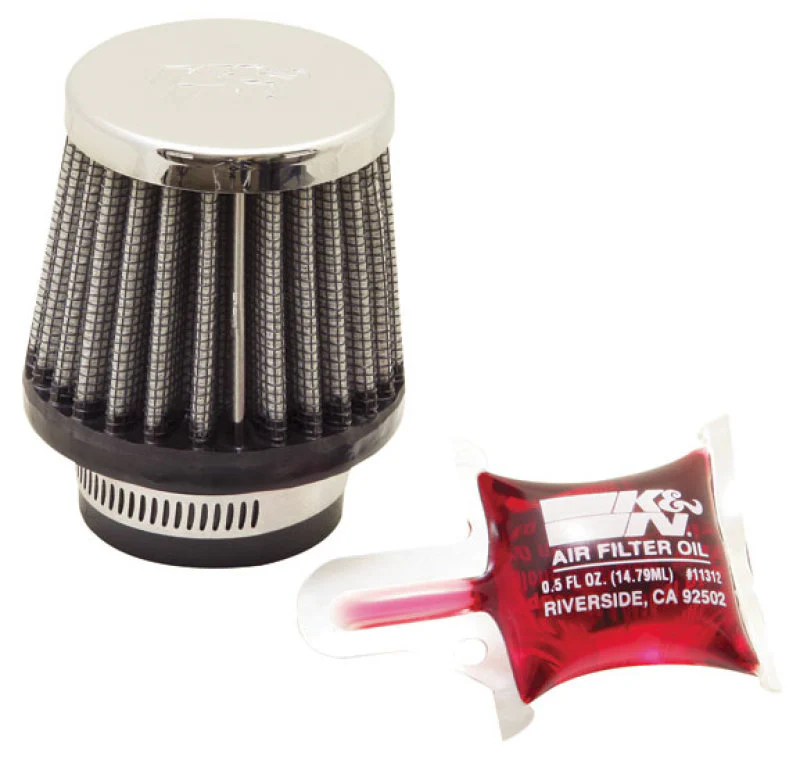 K&N Universal Chrome Filter 1 3/8 inch FLG / 2 1/2 inch Base / 2 inch Top / 2 1/4 inch Height - Image 3