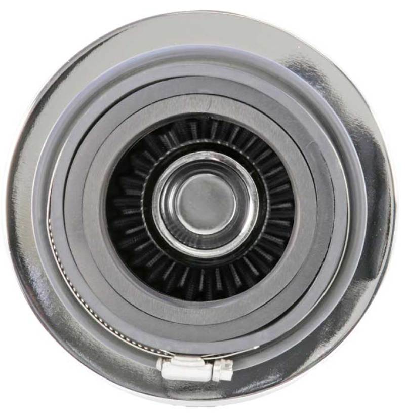 K&N Universal Filter Chrome Round Tapered White - 4in Flange ID x 1.125in Flange Length x 5.5in H - Image 11