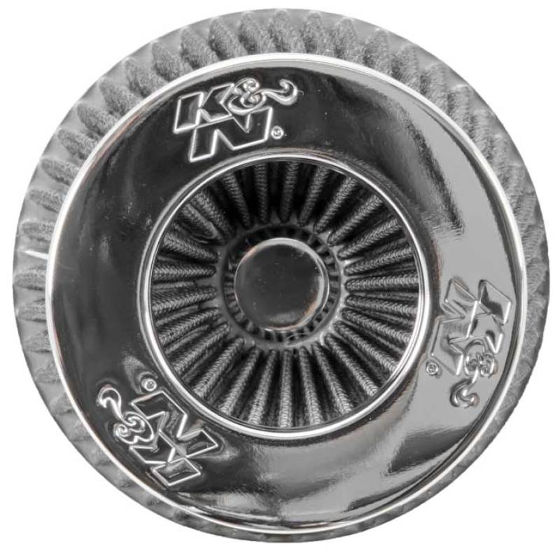 K&N Universal Filter Chrome Round Tapered White - 4in Flange ID x 1.125in Flange Length x 5.5in H - Image 13
