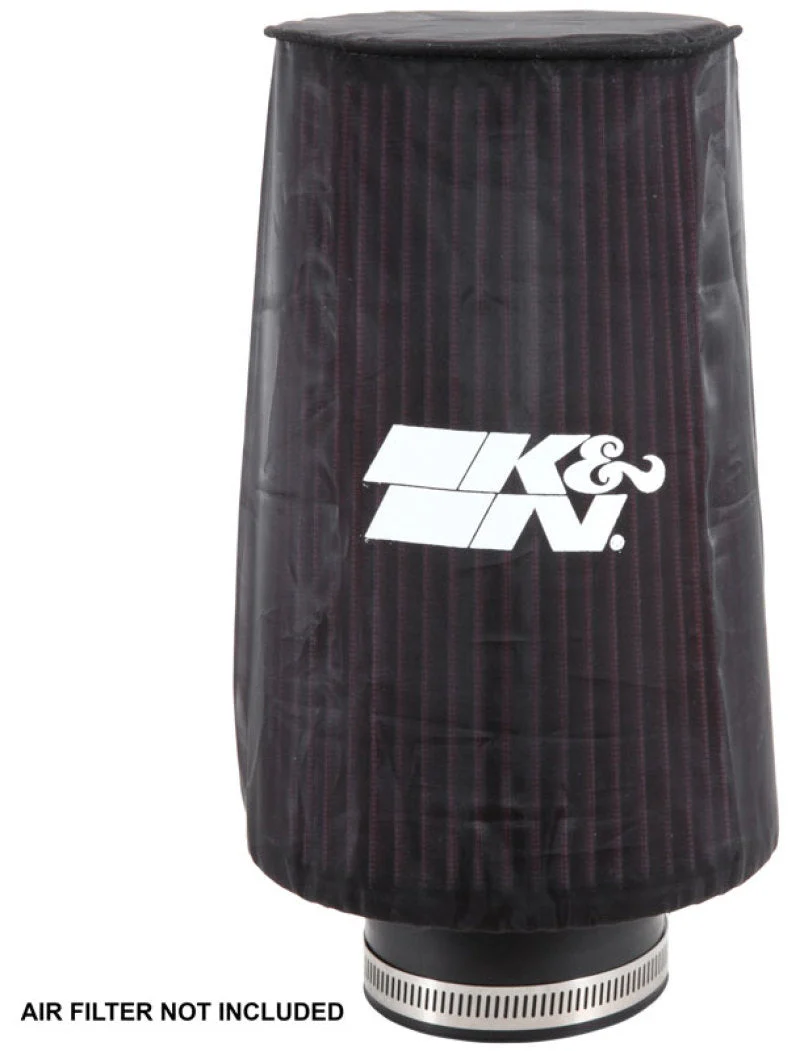 K&N Universal Round Tapered Filter Wrap - Black - 6in Base ID x 4.625in Top ID x 9in Height - Image 4