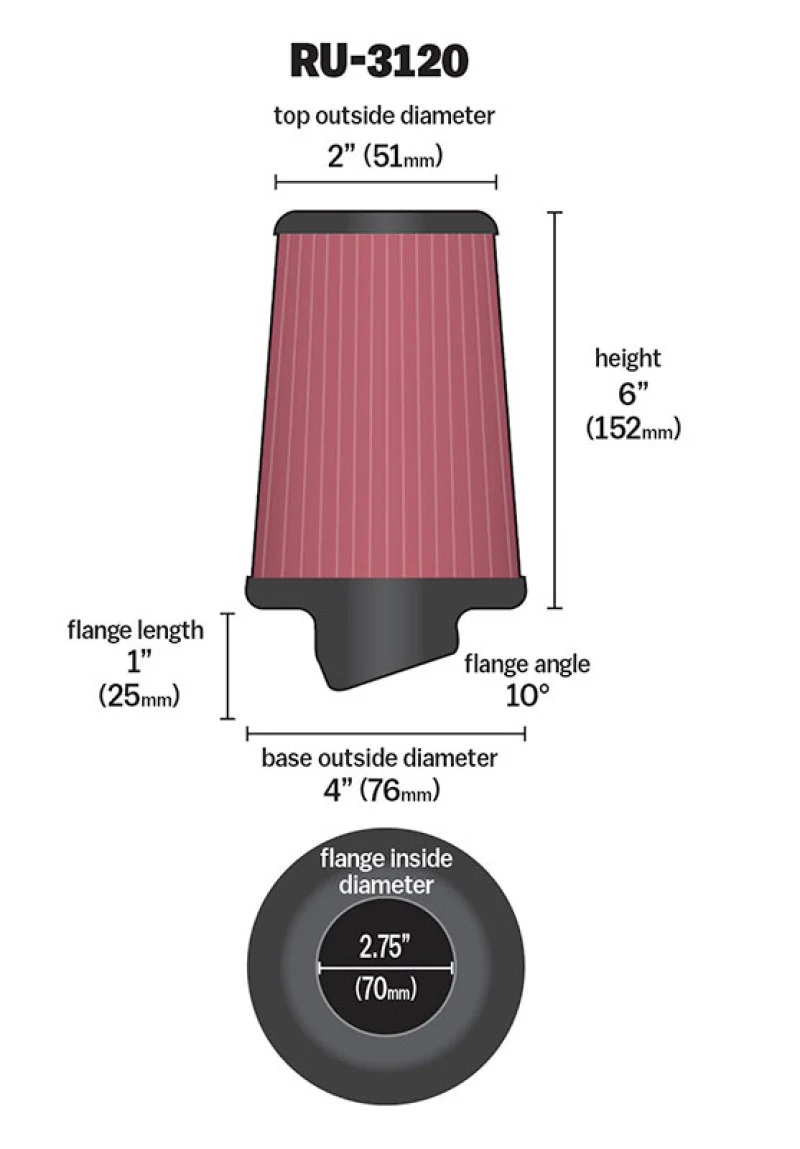 K&N Universal Rubber Filter - Image 3