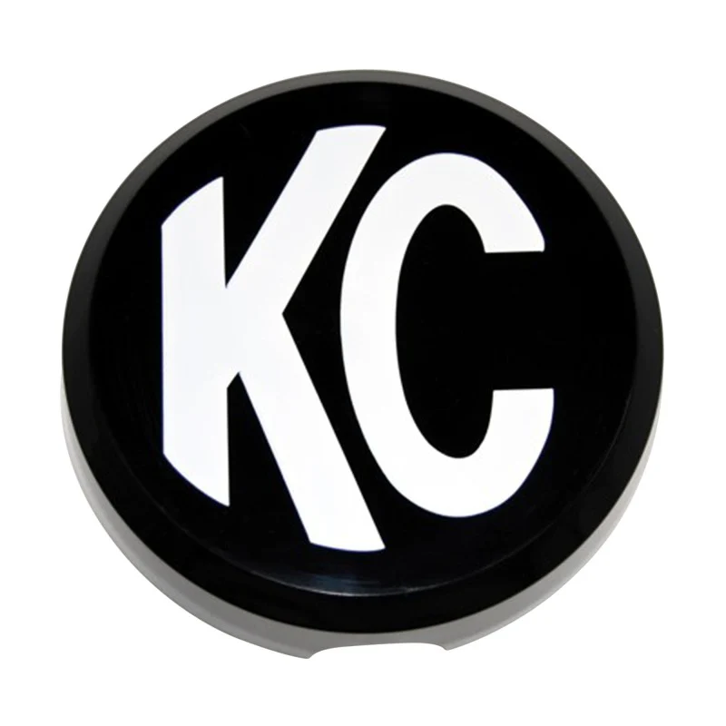 KC HiLiTES 6in. Round Hard Cover for Daylighter/SlimLite/Pro-Sport (Single) - Black w/White KC Logo - Image 2