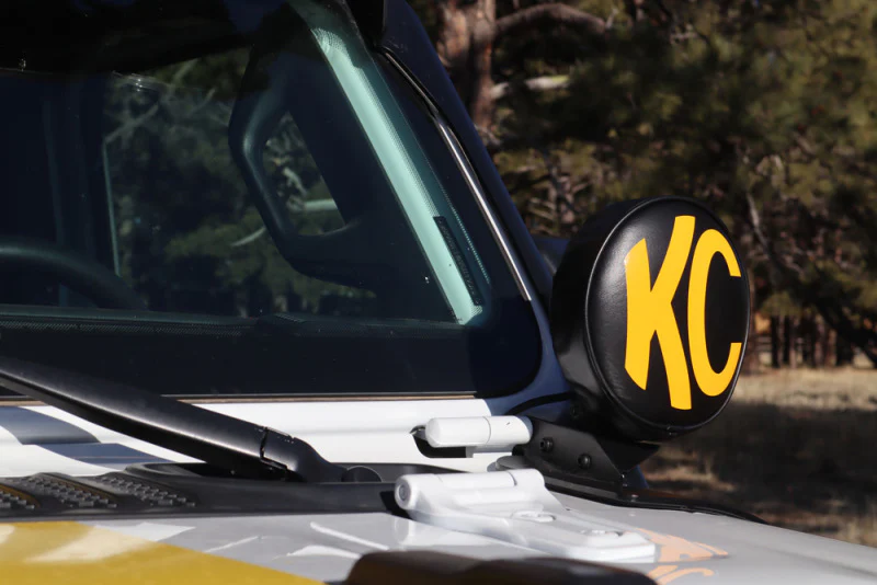 KC HiLiTES 6in. Round Soft Cover (Pair) - Black w/Yellow KC Logo - Image 10