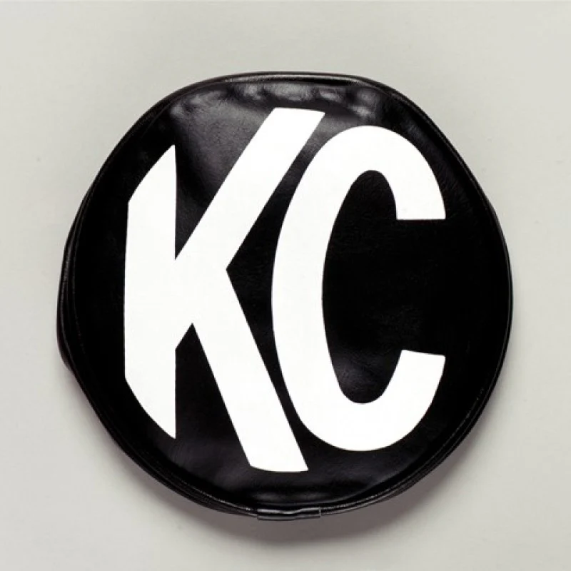 KC HiLiTES 6in. Round Soft Cover (Pair) - Black w/Yellow KC Logo - Image 4
