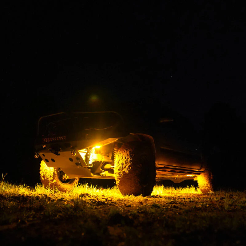 KC HiLiTES Cyclone V2 LED - Rock Light - 6-Light System - Amber - 5W Flood Beam - Image 3