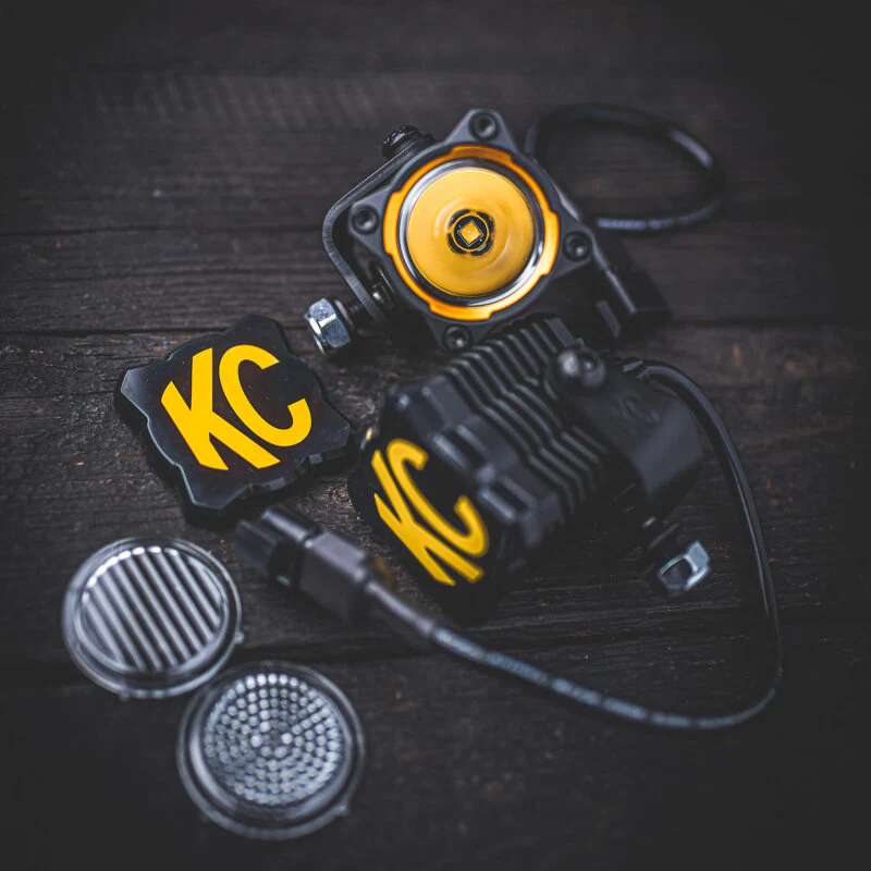 KC HiLiTES FLEX ERA 1 Single Light Cover ONLY (Black/Yellow KC Logo) - Image 3