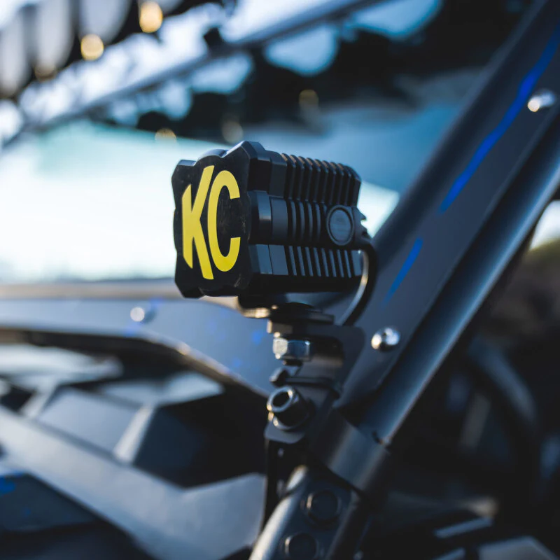 KC HiLiTES FLEX ERA 1 Single Light Cover ONLY (Black/Yellow KC Logo) - Image 4