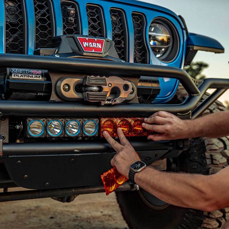 KC HiLiTES FLEX ERA LED Light Bar 10in. Light Shield - Amber (SHIELD ONLY) - Image 7