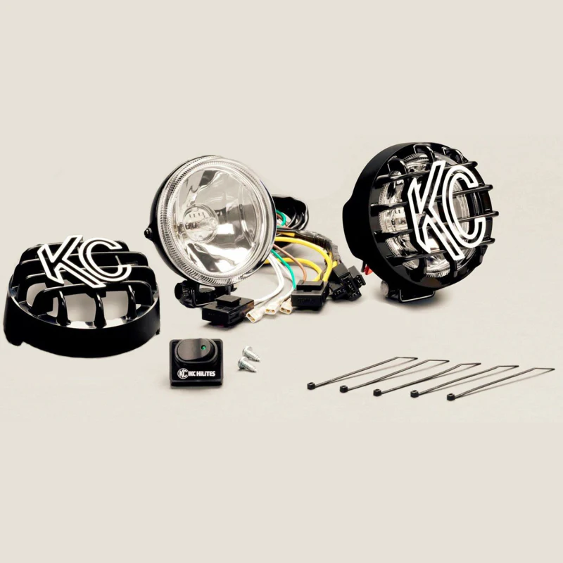 KC HiLiTES Rally 400 4in. Round Halogen Light 55w Spread Beam (Pair Pack System) - Black - Image 3