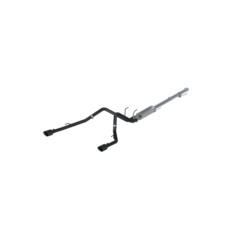 MBRP 09-14 Dodge Ram 1500 5.7L Cat-Back Dual Split Rear (Through Stock Bumper) AL - Black - Image 3