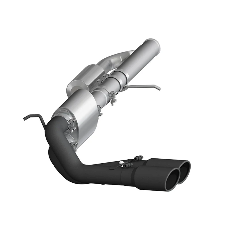 MBRP 09+ Chevrolet Silverado 1500 3in Cat Back Pre-Axle Dual Outlet w/ 4in Tip - Black - Image 2