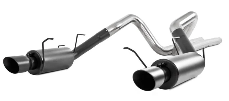 MBRP 11-14 Ford Mustang GT 5.0L 3in Cat Back Dual Split Rear Street Version 4in Tips - Black - Image 3