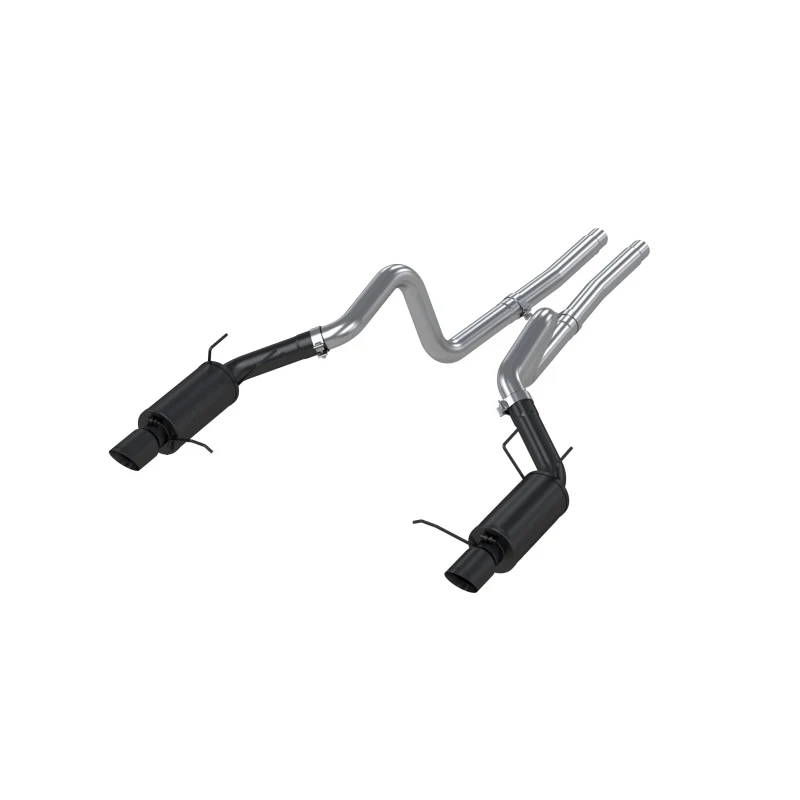 MBRP 11-14 Ford Mustang GT 5.0L 3in Cat Back Dual Split Rear Street Version 4in Tips - Black - Image 5