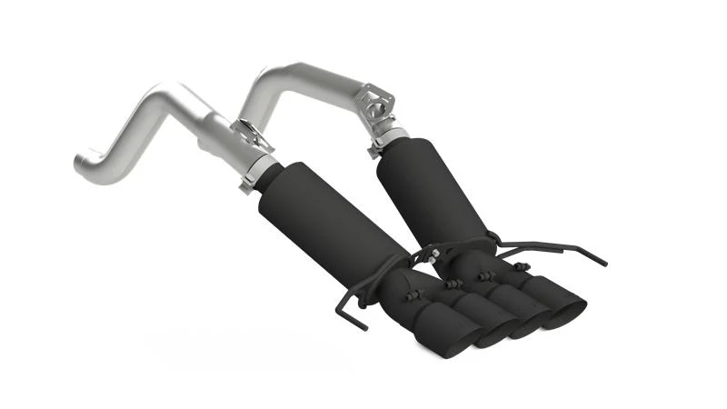 MBRP 14-19 Chevy Corvette V8 6.2L 3in Black Dual Cat Back w/ 4in Quad Dual Wall Tips - Image 2