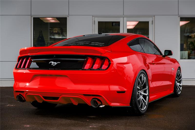 MBRP 15-18 Ford Mustang EcoBoost 2.3L Alum 3in Cat Back Dual Split Rear Exit (Street Version) - Image 4