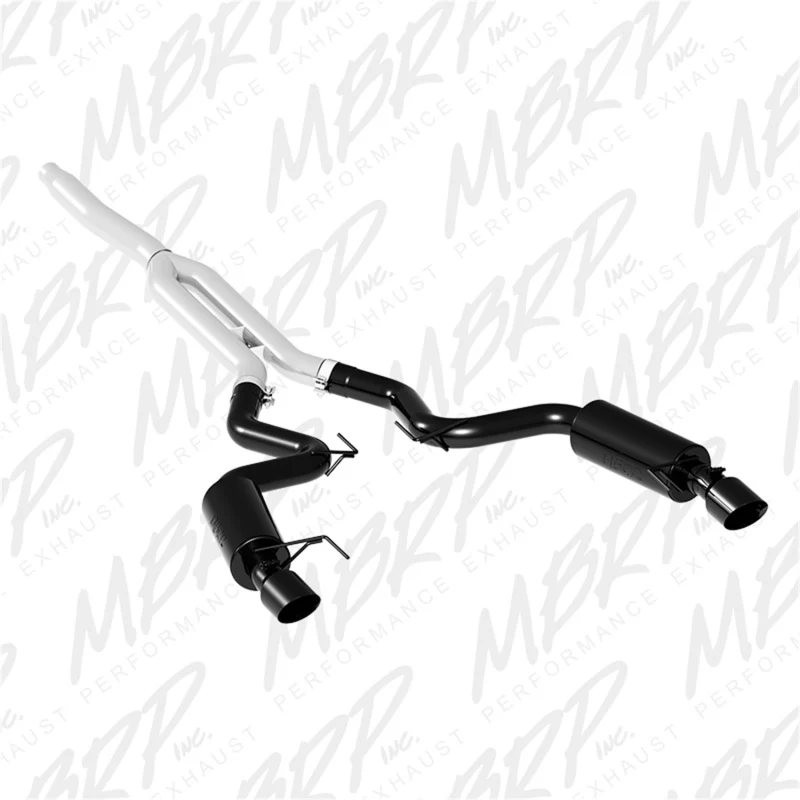 MBRP 15-18 Ford Mustang EcoBoost 2.3L Black 3in Cat Back Dual Split Rear Exit (Street Version) - Image 3