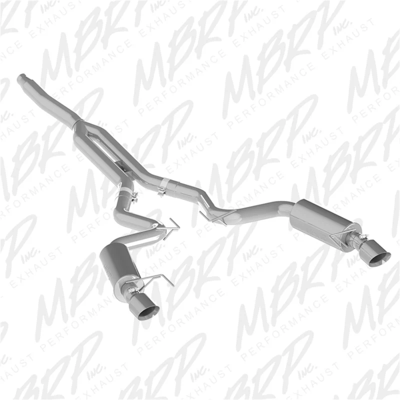 MBRP 15-18 Ford Mustang EcoBoost 2.3L T409 3in Cat Back Dual Split Rear Exit (Race Version) - Image 3