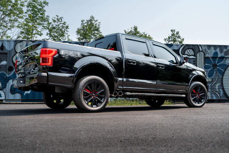 MBRP 15-20 Ford F150 Pre-Axle 4in OD Tips Dual Outlet 3in Black Coated Cat Back Exhaust - Image 7