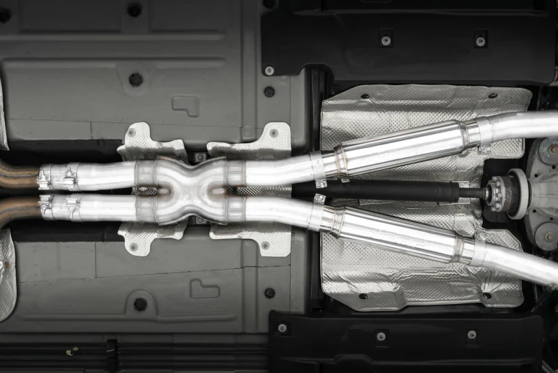 MBRP 17-Up Dodge Challenger 5.7L/6.2L/6.4L Carbon Fiber Quad Tip T304 Catback Exhaust - Image 2