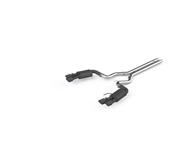 MBRP 18-19 Ford Mustang GT 5.0 3in Dual Split Rear Cat Back w/ Quad 4in Dual Wall Tips- Black Coated - Image 2