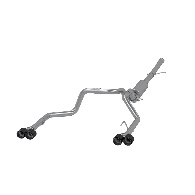 MBRP 19-21 Chevy Silverado 1500 6.2L 2.5in Dual Split Rear Cat Back w/ Quad Carbon Fiber Tips- T304 - Image 2