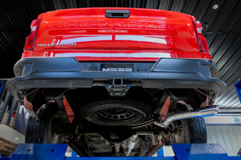 MBRP 19-24 GM 1500 Silverado/Sierra 2.7L T304 SS 3in Cat-Back w/ Single Side 4in Dual Wall Tip - Image 3
