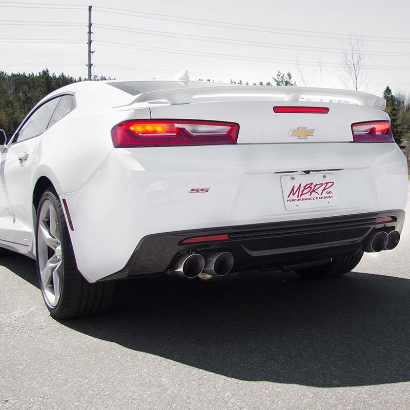 MBRP 2016+ Chevy Camaro SS 6.2L 3in Dual Cat-Back Quad Tip Exhaust Street Version w/ SS T409 Tips - Image 3