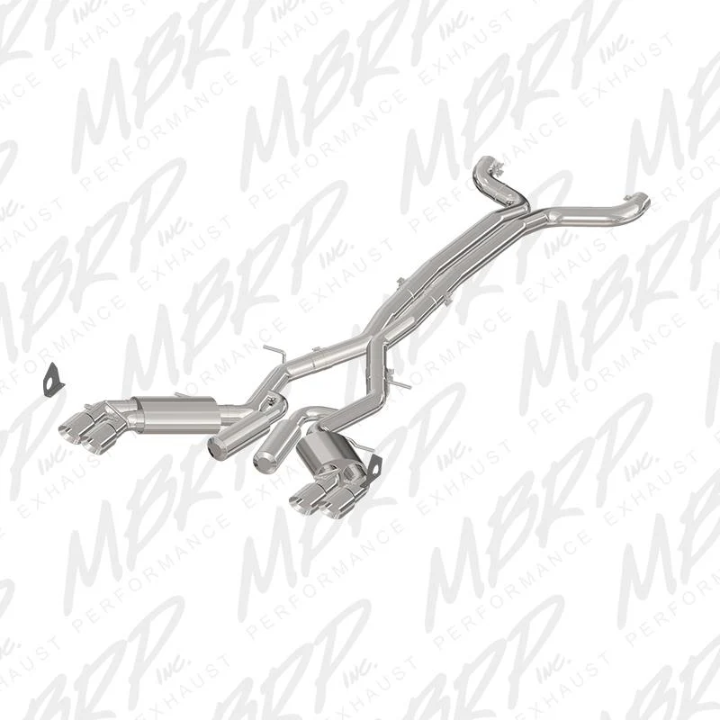 MBRP 2016+ Chevy Camaro SS 6.2L 3in Dual Cat-Back Quad Tip Exhaust Street Version w/ SS T409 Tips - Image 4