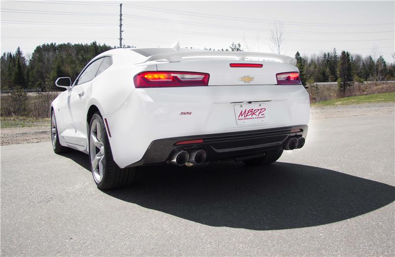 MBRP 2016 Chevy Camaro V8 6.2L 6spd 3in T409 Race Dual Axle Back w/ 4.5in Quad Dual Wall Tips - Image 2