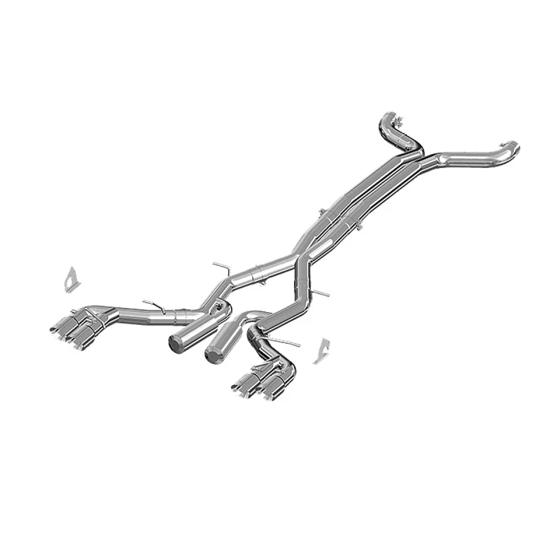 MBRP 2016 Chevy Camaro V8 6.2L 6spd 3in T409 Race Dual Cat Back w/ 4.5in Quad Dual Wall Tips - Image 4
