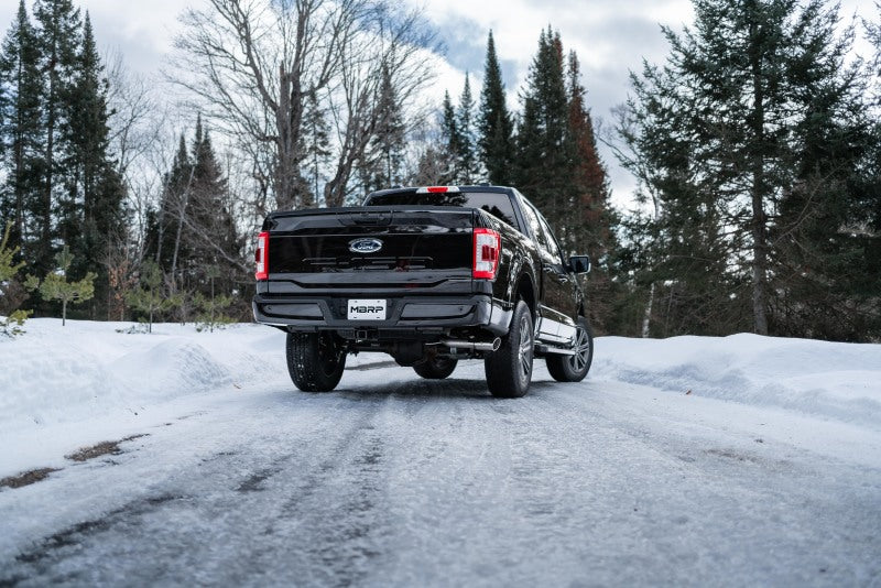 MBRP 2021+ Ford F-150 2.7L/ 3.5L Ecoboost 5.0L Single Side 3in Black Coated Catback Exhaust - Image 4