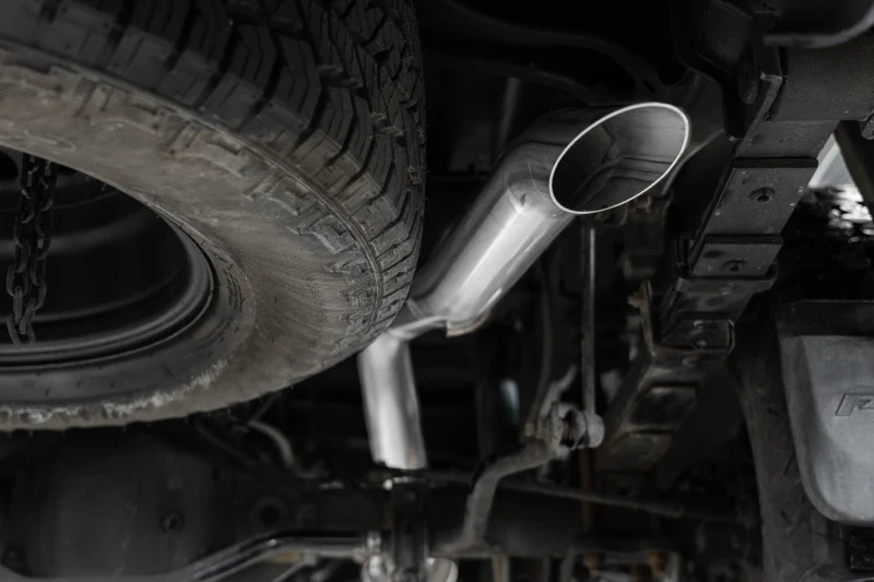 MBRP 22-23 Nissan Frontier 3.8L 3in Tip 3in Cat Back Turndown Exit Street Profile - Aluminized Steel - Image 3