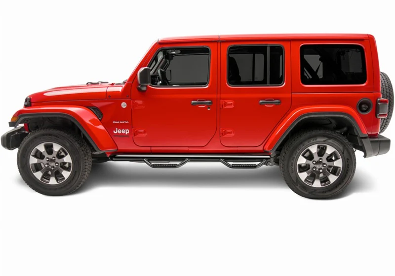N-Fab Nerf Step 2018 Jeep Wrangler JL SUV 4 Door- Gloss Black - W2W - 3in - Image 7