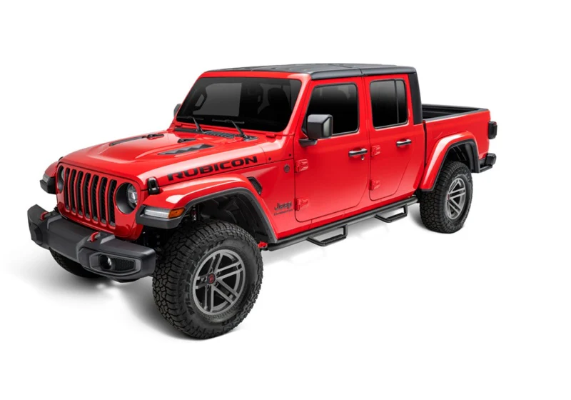 N-Fab Nerf Step 2019 Jeep Wrangler JT 4DR Truck Full Length - Tex. Black - 3in - Image 9