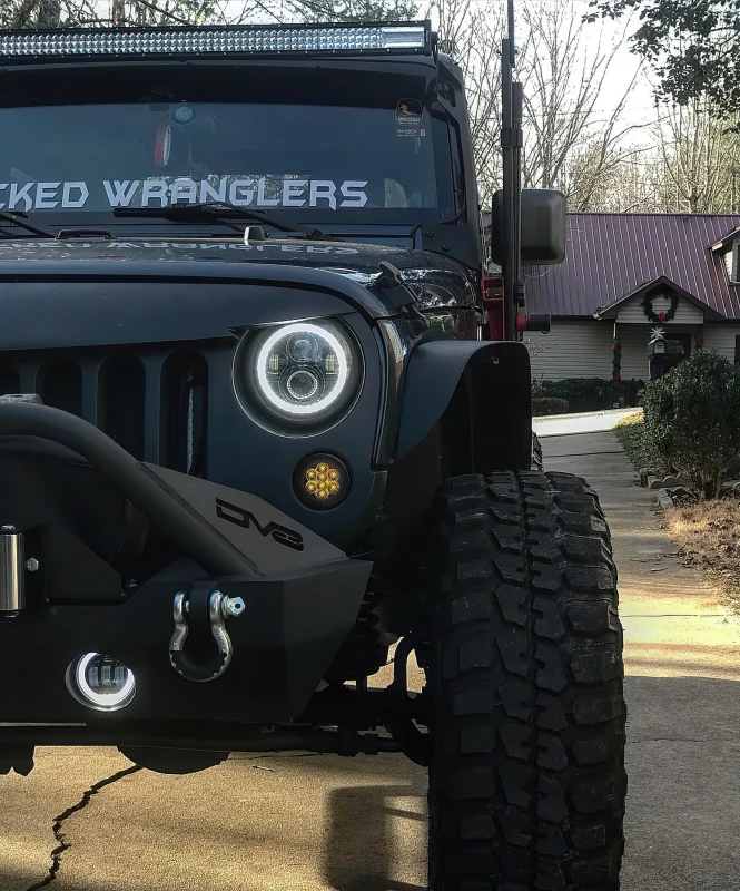 Oracle 07-18 Jeep Wrangler JK Switchback LED Halo Headlights - Amber/White - Switchback - Image 4